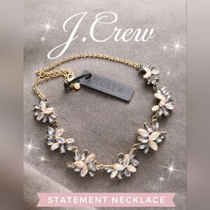 J.Crew Iridescent Crystal Floral Statement Necklace – NWT